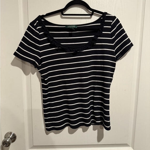 Ralph Lauren Tops - Ralph Lauren black and White Striped Short Sleeve top